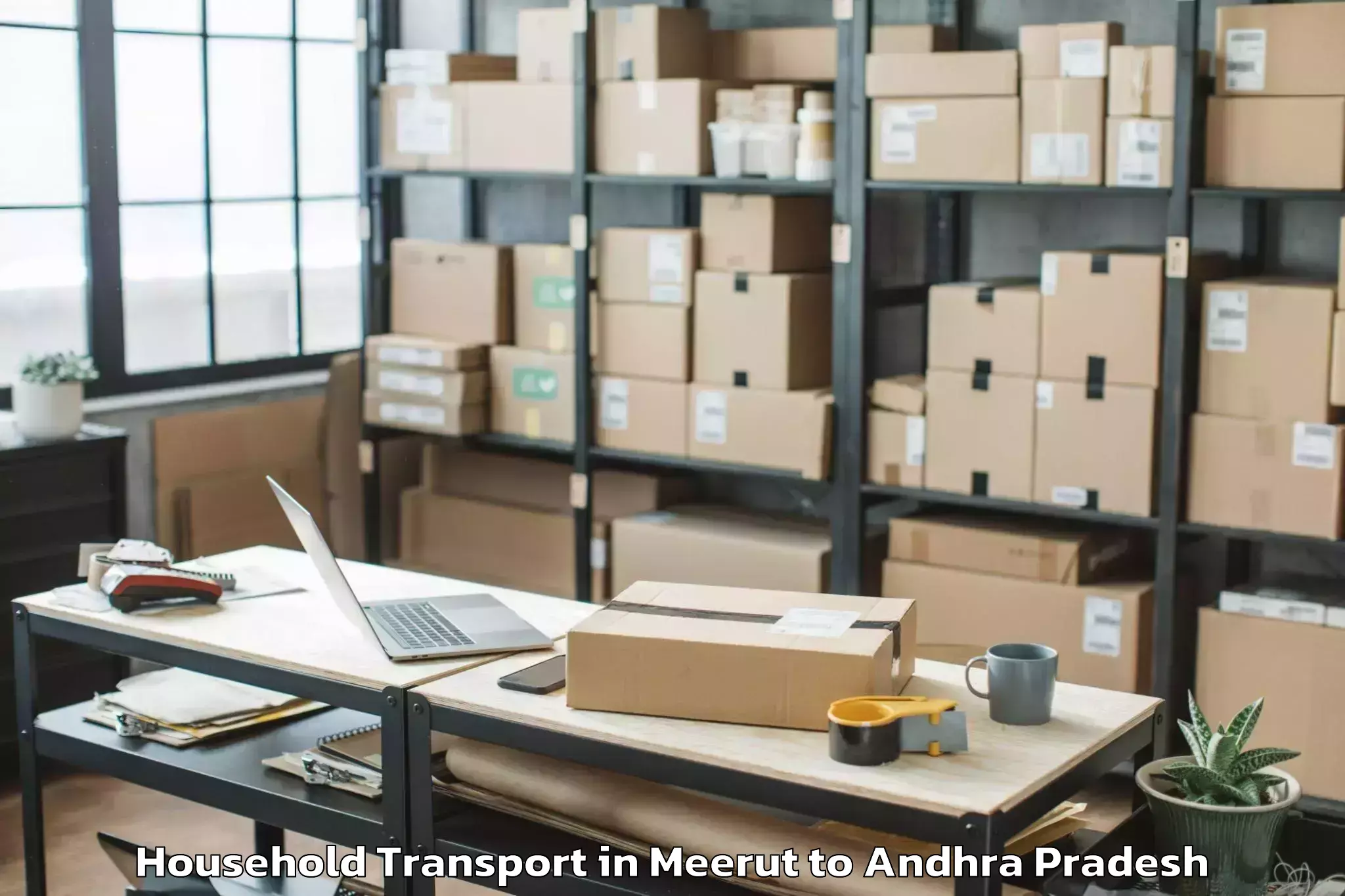 Book Meerut to Ulavapadu Household Transport